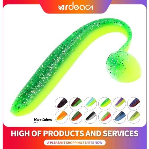 Ardae fishing lure Easy Shinergg T-tail Wobblers Silicone relax shark Artificial Double Color Baits bass perch leurre souple