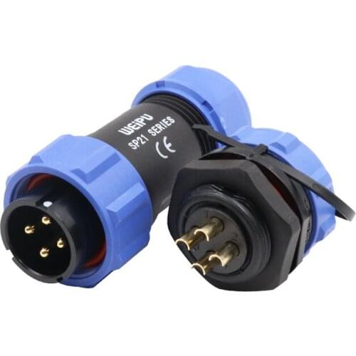 WEIPU SP21 Industry IP68 Waterproof Electrical Connector 2 3 4 5 7 9 12 Pin Docking Quick Screw Lock Welding Cable Connectors