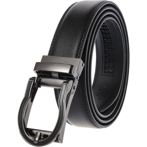 Hongmioo Adjustable Ratchet Men Belts Classic Leather Belt Luxury Business Design Automatic Alloy Buckle Cow Leather Belt
