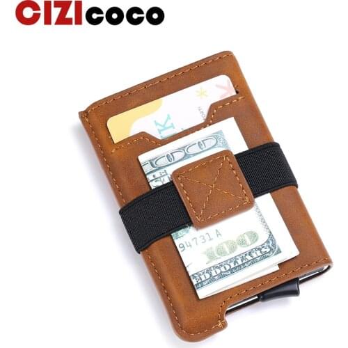 Rfid Card Holder Wallets Men High Quality Leather Money Bag Vintage Male Slim Thin Mini Wallet Small Purse Smart Vallet