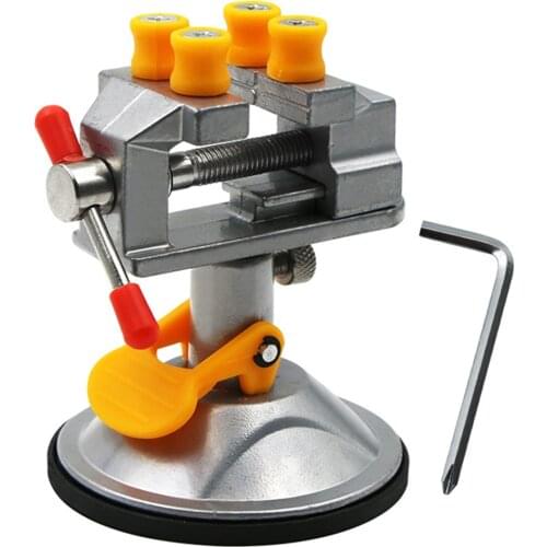 DIY Aluminum Miniature Small Jewelers Watches Hobby Clamp On Table Bench Vise Mini Tool Vice With Suction Craft Model