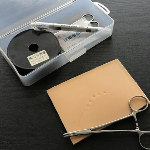 Silicone skin model suture thread embedding surgical practice module educational training model