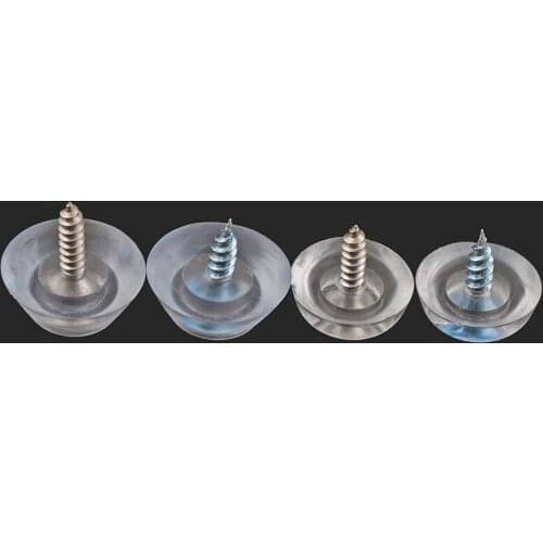 Silicone Pad Transparent Soft Feet Nail Furniture Foot Nail Anti-slip Mat Soft Oak Concave Gasket with Screws17mm 20mm 20PCS