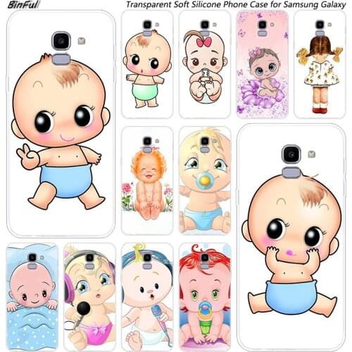 Hot Cute cartoon Baby boy girl Silicone Case For Samsung Galaxy J8 J6 J4 2018 J2 Core J5 J6 J7 Prime J3 2016 2017 EU J4 Plus