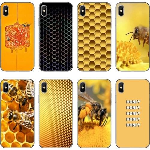Golden honeycomb honey bee For Xiaomi Redmi Note 6 5 5A 4 3 pro S2 5 plus 6A 4A 4x Pocophone F1 cover case