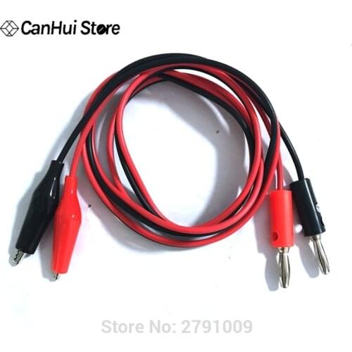 1M Alligator Cilp to AV Banana Plug Test Cable Lead Connector Dual Tester Probe 35mm Crocodile Clip for Multimeter Measure Tool