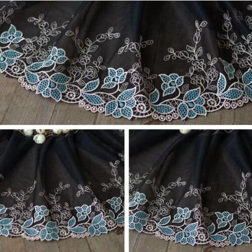 1 Meter 18.5cm Super Wide Beautiful Guipure Colorful Lace Trim Fabric with Embroidered