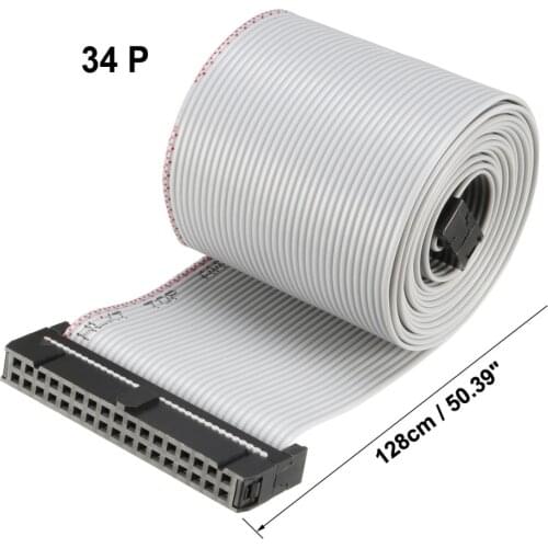 Uxcell IDC 26/34/40 Pins 128cm 148cm Long Rainbow/Gray 2.54mm Pitch 1pcs Dupont Flexible Flat Ribbon Jumper Cable Connector