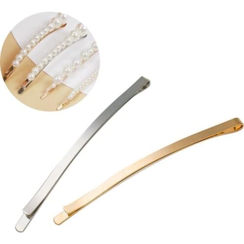 1pc Hair Clip Metal Snap Clip Diy Pearl Hairpin Girls Barrette Pin Hairgrips Clips Tool Hair Accessories For Womens