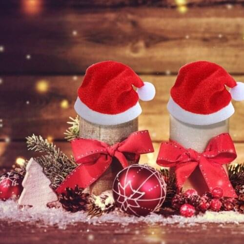 10pcs Velvet Christmas hat Bluetooths speaker Christmas cap for adult children home party santa decoration for winter