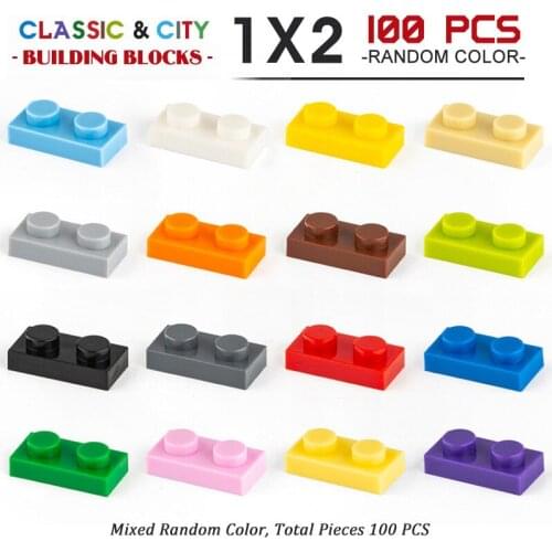 1X2 Low brick Classic Building Blocks For Children Toys Kids DIY Colorful Small City Bulk Creative Bricks Model 100-500PCS