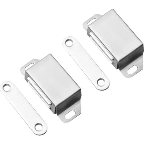 2sets Cabinet Catches Stainless Magnetic Metal Door Stop Closer latch Kitchen Damper Buffer Cupboard Wardrobe Furniture Hardware