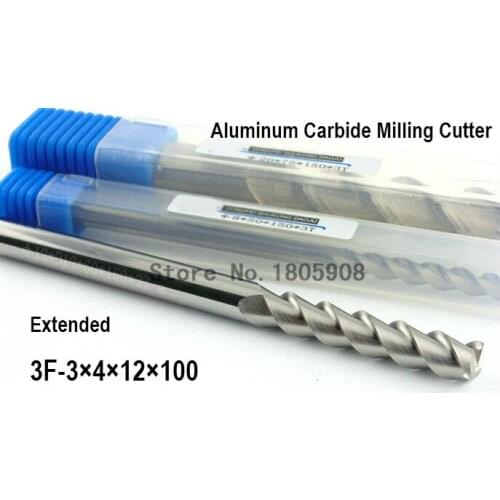 3.0mm Long End Mill 3*4*12*100L 3 Flutes Aluminum Carbide End mills,Carbide CNC End mill Router Bits,lathe tool,cnc,machine
