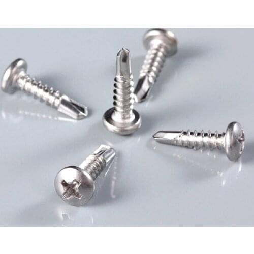 50pcs/lot M3.9 M4.2 M4.8 DIN7504N 304 stainless steel cross round head drill tail screw