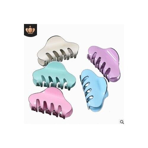 60pcs/lot DIY Candy Colore Acrylic Hair Claws Multi Grab Clip Hair Pony Tail Clip Hair Care Styling Accessories Tools HA650
