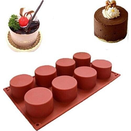 8 Holes 3D Round Shape Silicone Mold Ceke Decor DIY Handmade Chocolate Cupcake Mini Muffin Cake Decoration Tools