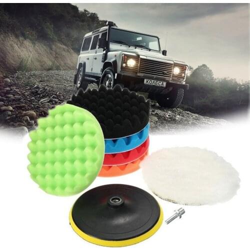 8PCS 3/5/6/7inch Foam Polishing Pad Kit Sponge Buffing Pads for M14 Drill Wool Wheels Car Waxing Auto Polisher Car Styling