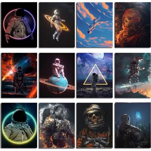 MUXUN Diamond Picture Box Astronaut Picture Cross Stitch Sky 5d Diamond Embroidery Full Set Of Tools Mosaic Decoration Home Gift