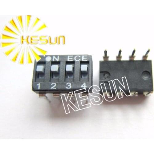 FREE SHIPPING 10PCSx 100% Original EAM104 4P 2.54mm Black Stackable DIP Switch EAM104E