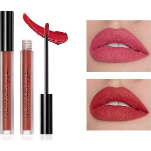 10Pcs 1.6g Lip Gloss Velvet Effect Waterproof Cosmetics Matte Liquid Lipgloss for Beauty