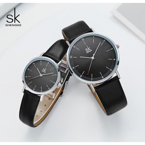 Shengke Fashion Leather Watches For Lover Couple Watches Luxury Quartz Female Male Wrist Watch 2019 New Wedding Days Gift #K8066
