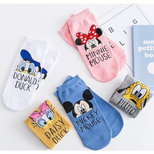 Disney Mickey Donald Duck 1pair new Summer Korea women socks Cartoon Animal Socks Cute Funny Ankle Socks Ladies socks kawaii