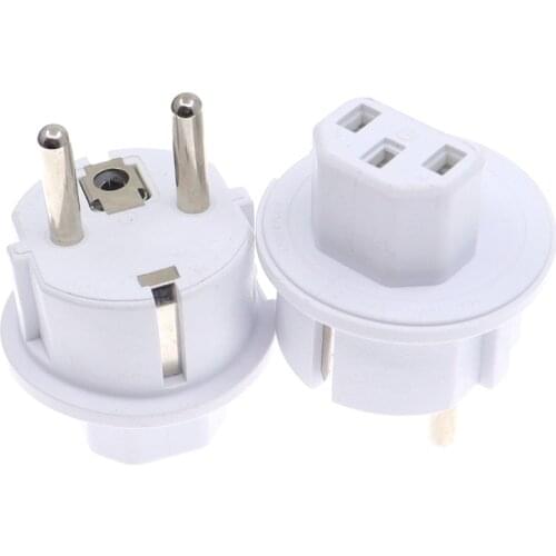 EU CEE77 Power Cable Plug Adapter European Plug to IEC320 C13 Adapter Plug for C14 Interface, Schuko Plug to Desktop Adapter