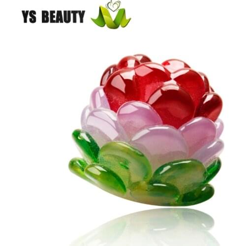 Coloured lotus coloured glaze beads lamp work beads loose beads handmade beads DIY beads handmade female hairpins