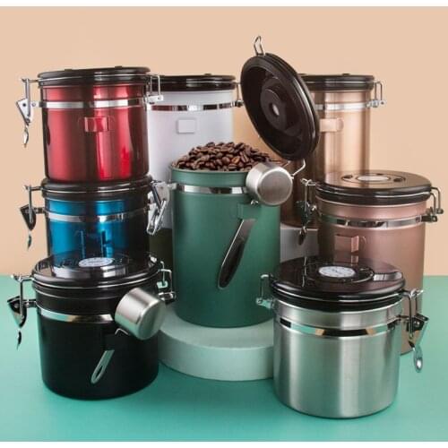 Coffee Bean Sealed Tank With Exhaust Valve 304 Stainless Steel Moisture Proof Storage Tank Large Capacity Milk Powder Tank