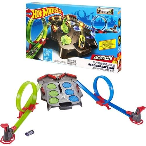 Hotwheels Rebound Raceway Connectable Loops Track Set Straight Acceleration Car Toy Educational Building Hot Wheels Model Gift