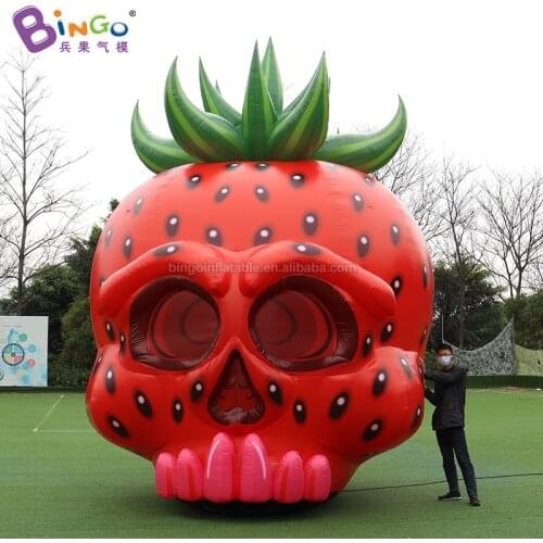 Customized 4.2x4x5 meters giant inflatable strawberry skull / 5m height large skull inflatables for decoration toys