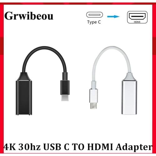 Grwibeou USB 3.1 Type-C to HDMI 4K 30hz Adapter Cable Adapter For MacBook SamsungS9/S8 USB-C To HDMI Converter For PC TV Display