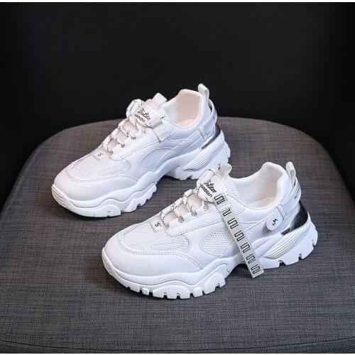 Super Fire Women Sneakers Mesh Breathable Fashion Height Platform Increasing Female Chunky All-match Lace up Ladies Sports Shoes