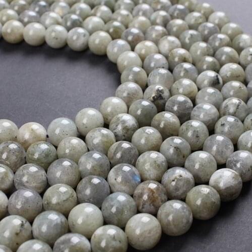 Natural Stone Beads AB Gray Labradorite Stone Spectrolite Round Loose Beads 4 6 8 10 12mm For Bracelets Necklace Jewelry Making