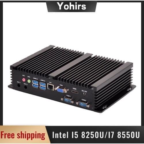 Aluminum Alloy Mini Industrial Pc Core i3 i5 6157U 7200U HD Graphics 620 2*RS232 COM Fanless DDR3L 4K Video Gaming Computer
