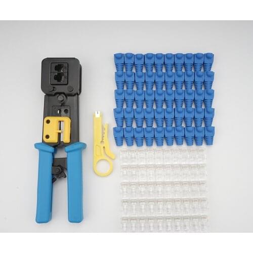 EZ crimper tool kit with hand network Stripping tool plier connectors for rj45 rj11 cat6 cat5 8p8c multi Cable crimping Stripper