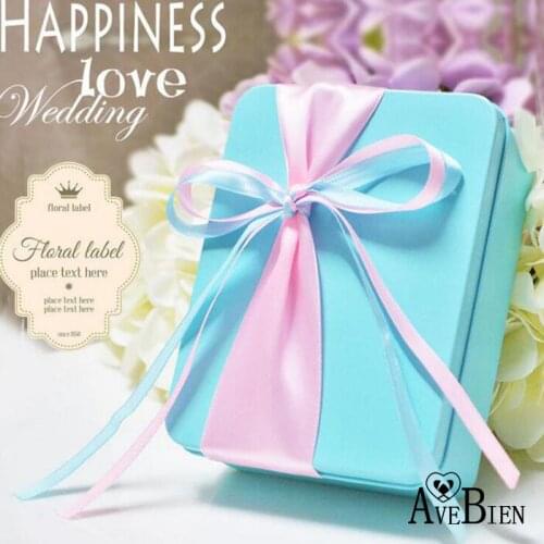 AVEBIEN New Tiffany Blue Wedding Supplies Candy Box Wedding Favors and Gifts for Guests Baby Shower Gift Cookies Candy Box 10pcs