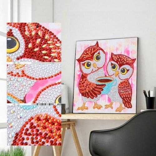 Couple Owl 5D Special Shaped Diamond Painting Embroidery Needlework Rhinestone Crystal Cross Craft Stitch Kit DIY Home Decor