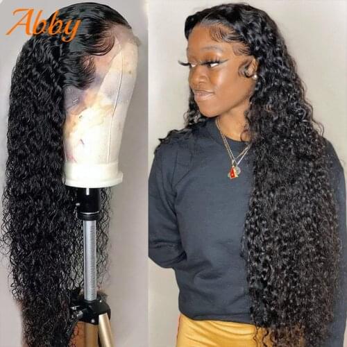 Curly Lace Font Human Hair Wigs For Black Women Kinky Curly 13x4 Lace Frontal Wigs Brazilian Deep Curly Lace Closure Wigs Abby
