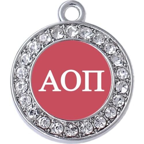 Double Nose Zinc Alloy Metal Poster Alpha O Greek Letter Charm Sorority Fraternity Jewelry For College Group Member Gift DIY