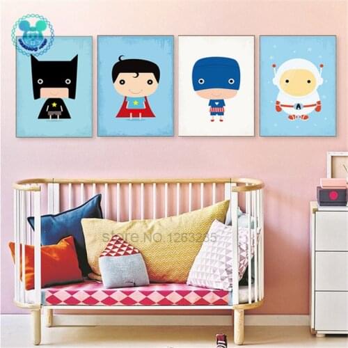 Superhero Bat Hero Posters Prints Wall Art Canvas Painting Picture Nordic Style Poster Room Wall Poster Wall Painting Baby Room