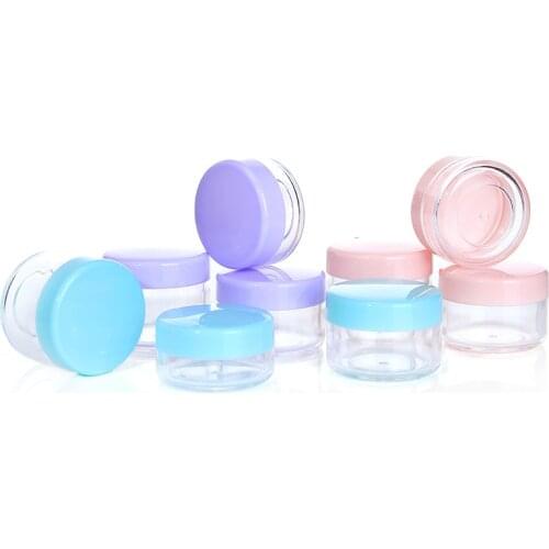 Refillable Bottles10g/15g /20g Plastic Empty Makeup Jar Travel Round Makeup Nail Lotion Cream Sample Bottled Cream Box