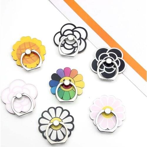 Sunflower Rose Finger Ring Smartphone Stand Holder Phone Holder Stand Flower For iPhone 11 Xiaomi Acrylic All Smart Phone