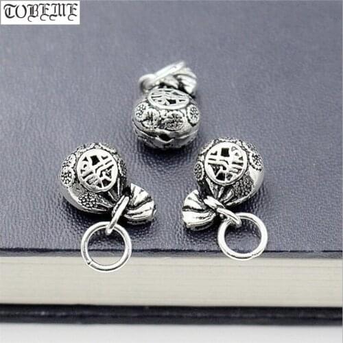 100% 925 Silver Chinese Money-bag Charm Good Luck Small Pendant DIY Jewelry Bracelet-Charm