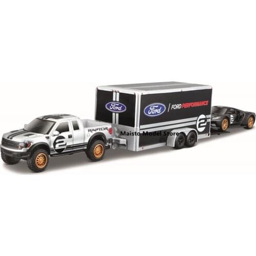 Maisto 1:64 2009 Ford F-150 SVT Raptor / Car Trailer Design elite transport die-cast precision model car Model collection gift