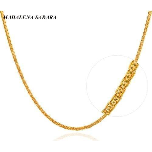 MADALENA SARARA Pure 18k Gold Chain Necklace Au750 Gold Simple Crossing Necklace
