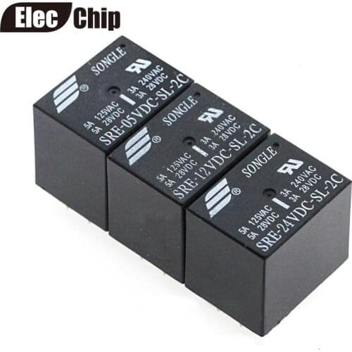 5PCS Power relays SRE-05VDC-SL-2C SRE-12VDC-SL-2C SRE-24VDC-SL-2C 5V 12V 24V 8pin 2 group conversion 3A240V