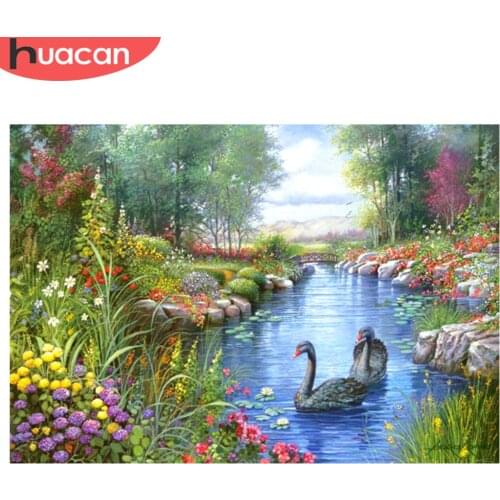 HUACAN Scenic Diamond Painting Cross Stitch Hobbies and Craft DIY 5D Diamond Mosaic Embroidery Picture of Rhinestone Home Decor