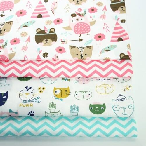 Syunss Color Animal Wave Print cotton twill fabric for DIY bedding apparel the cloth patchwork baby dress handwork tissus Tecido