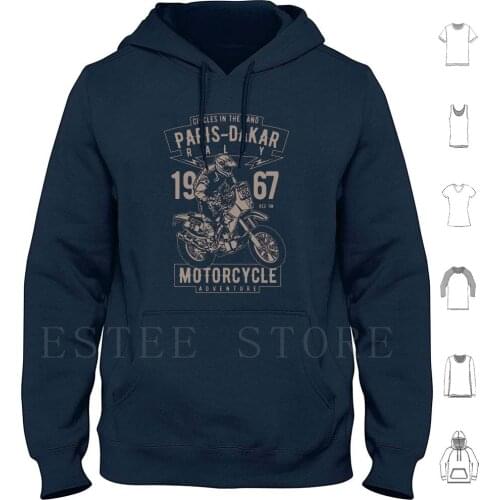Paris Motorcycle Racing Adventure Hoodies Long Sleeve Paris Motorcycle Adventure Motorcycle Racer Vintage Sports